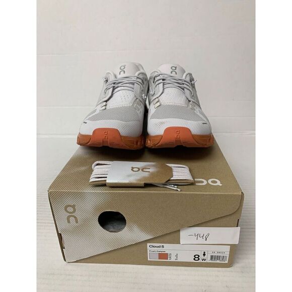 On Running Shoes - -448 On Cloud 5, Frost/Canyon, Womens Running Shoes-US 8 Womens